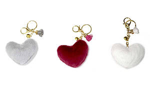 Брелок Серце хутрове ООПТ мікс кольорів (12)