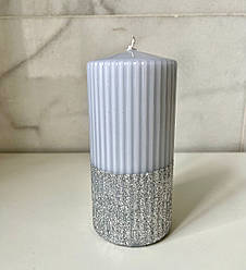 Свічка 15 х 7 cм циліндр сіра Rylen Adpal