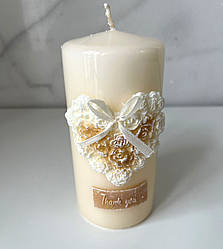 Свічка 15 х 7 cм циліндр Rose Heart