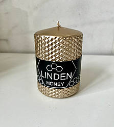 Свічка 10 х 7 cм циліндр золото LINDEN HONEY