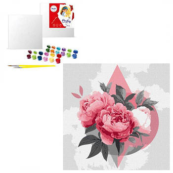 Картина за номерами "Геометричні фігури з півонією" KHO3315 G-Rich