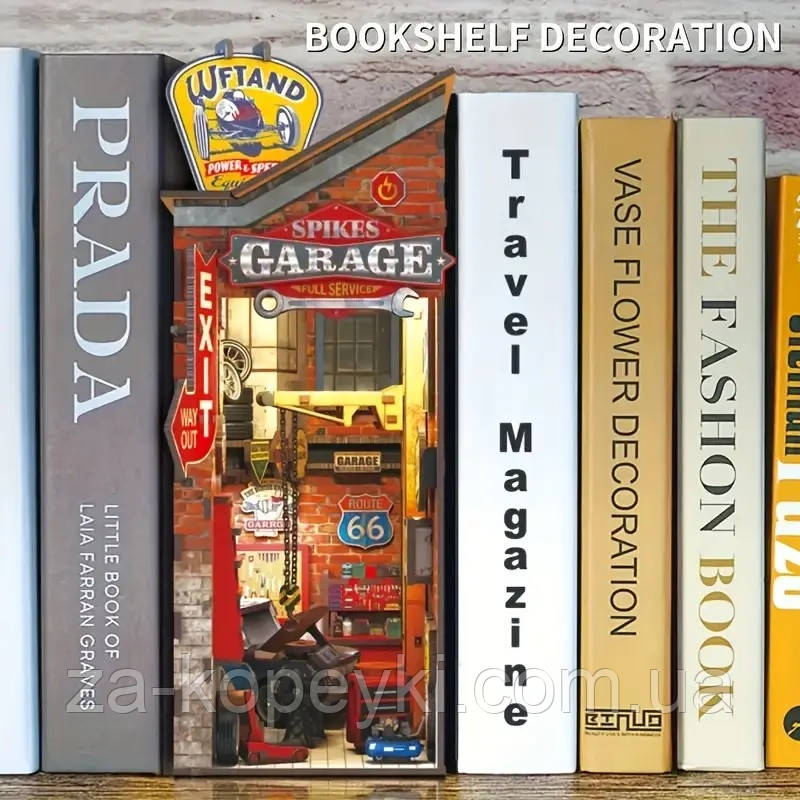 Бук Нук Ремонтна майстерня Гараж Book Nook Spikes Garage 68048 DIY Kit Інтер'єрний конструктор, фото 1