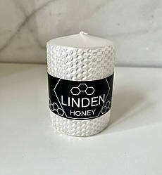 Свічка 10 х 7 cм циліндр біла LINDEN HONEY