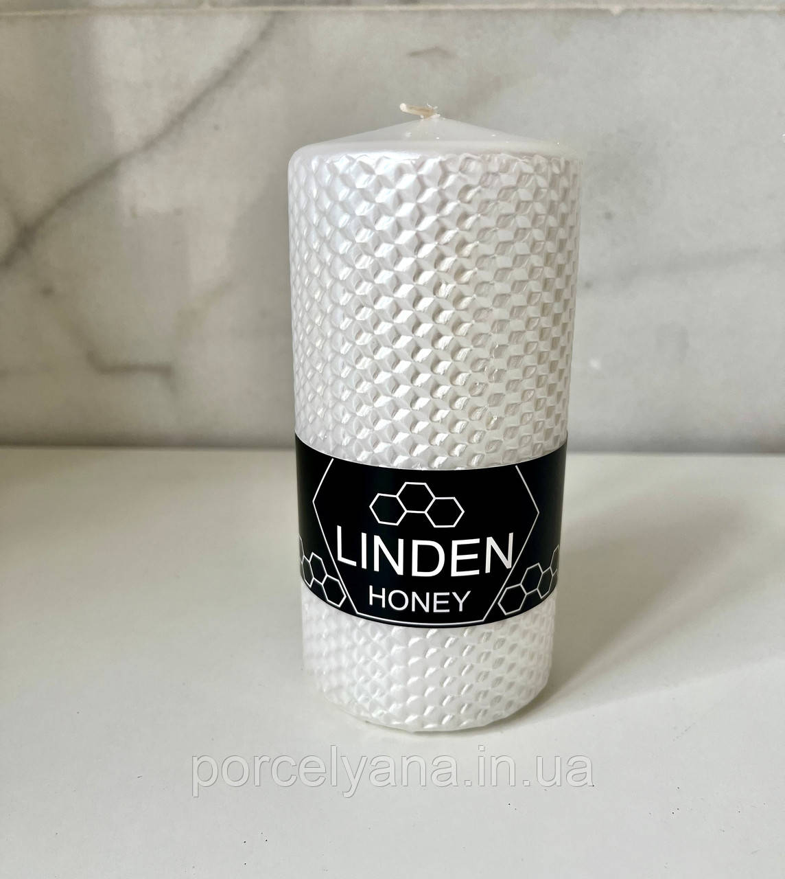 Свічка 15 х 7 cм циліндр біла LINDEN HONEY, фото 1