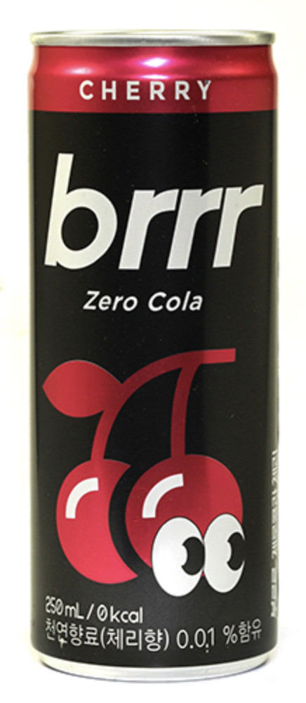 Газований напій Brrr Zero Cola зі смаком вишні без цукру, 250 мл, Ilhwa, фото 1