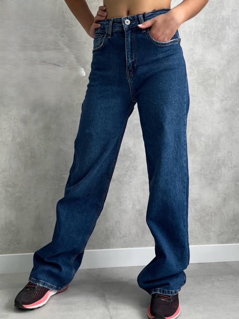 Джинси Zeo жіночі палаццо стрейч прямі широкі 30 сині, фото 1