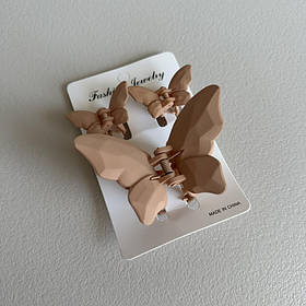 Набір крабиків для волосся "Метелик" 3 шт 39154 коричневий