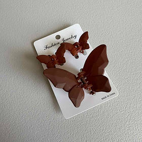 Набір крабиків для волосся "Метелик" 3 шт 39154 теракотовий