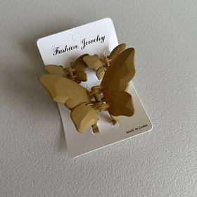 Набір крабиків для волосся "Метелик" 3 шт 39154 світло-коричневий