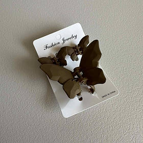 Набір крабиків для волосся "Метелик" 3 шт 39154 мокко