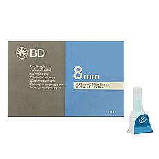 Голки для інсулінових шприців BD Micro-Fine Thin 8 мм (31G x 0,25 мм) 100 штук