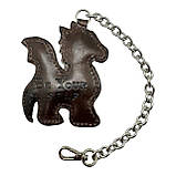 Шарм для сумки Дракон із натуральної шкіри 7859 Silver Taurus., фото 2