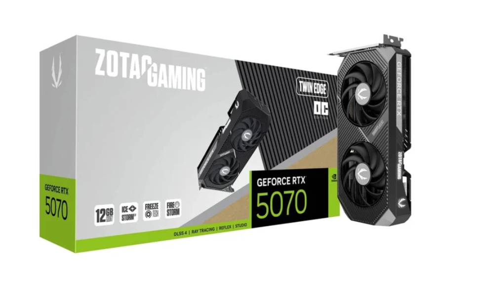 Відеокарта Zotac GeForce RTX 5070 Twin Edge OC 12GB GDDR7 DLSS4 (ZT-B50700H-10P)