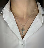 ✝️ Срібний хрестик із розп’яттям Ісуса Христа чернений | Глибокий зміст у кожній деталі, фото 6