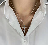 ✝️ Срібний хрестик із розп’яттям Ісуса Христа чернений | Глибокий зміст у кожній деталі, фото 2