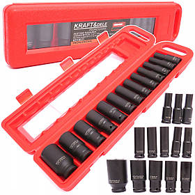 Набір ударних головок 1/2" 10-32 мм Kraft&Dele KD10521