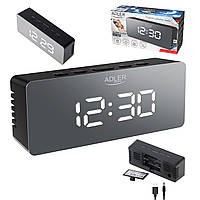 Будильник Adler AD 1189 black з термометром