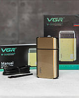 Електробритва VGR V-359 шейвер GOLD, подвійне лезо, Travel lock, LED Display ВТ0578