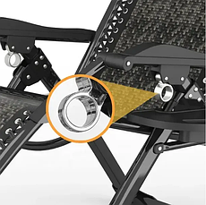 Комплект из 2 шезлонгов Zero Gravity LEOBRO Серое плетеное Ротанг, фото 4