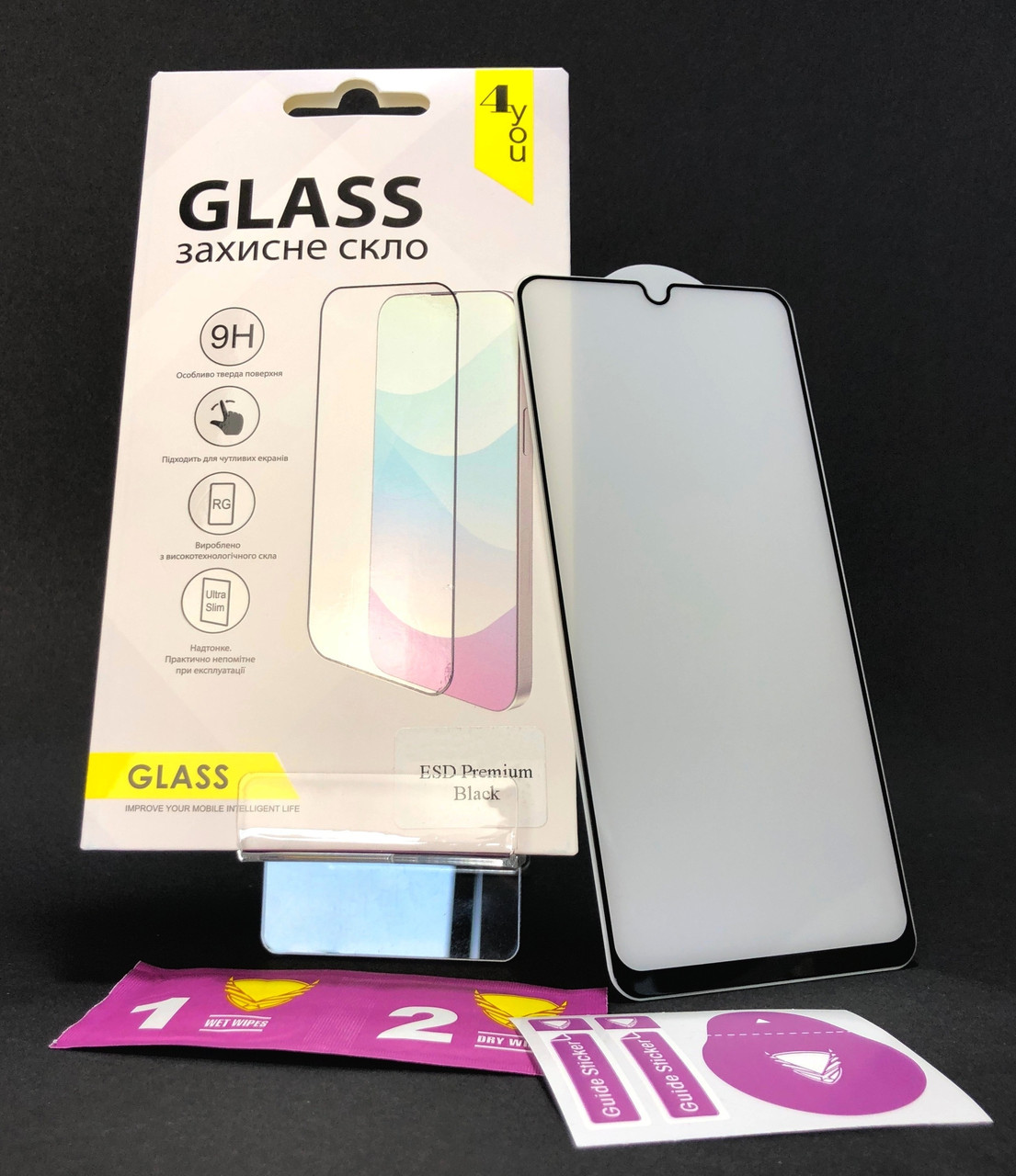 Захисне скло iPhone 12/12Pro (6.1) ESD Premium Black 4you