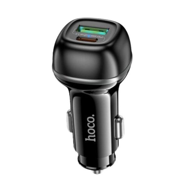 Автомобільний зарядний пристрій HOCO Z58A PD30W QC3.0 (1Type-C/1USB) Black, фото 1
