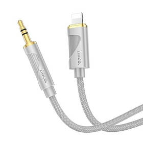 Переходник HOCO UPA30 Lightning to Jack 3.5 2pin AUX 1m Grey