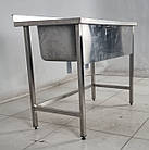 Мийка двохсекційна з нержавіючої сталі, 1200х600х850 мм., Б/у, фото 3