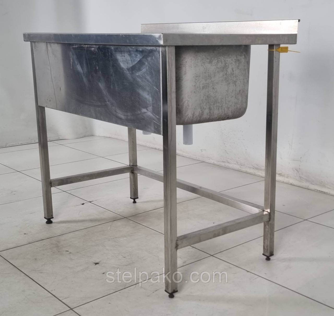 Мийка двохсекційна з нержавіючої сталі, 1200х600х850 мм., Б/у, фото 1