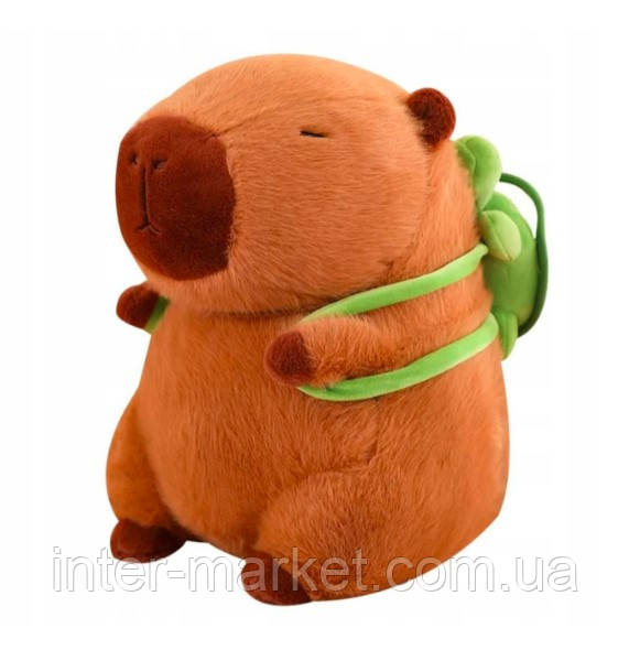 М'яка іграшка подушка з пледом всередині 4в1 Капібара з черепашкою, фото 1