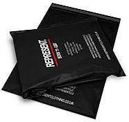 Надійний чорний тришаровий кур'єрський пакет A2+ 60х40 см без кишені З чорною підкладкою та лого, фото 4