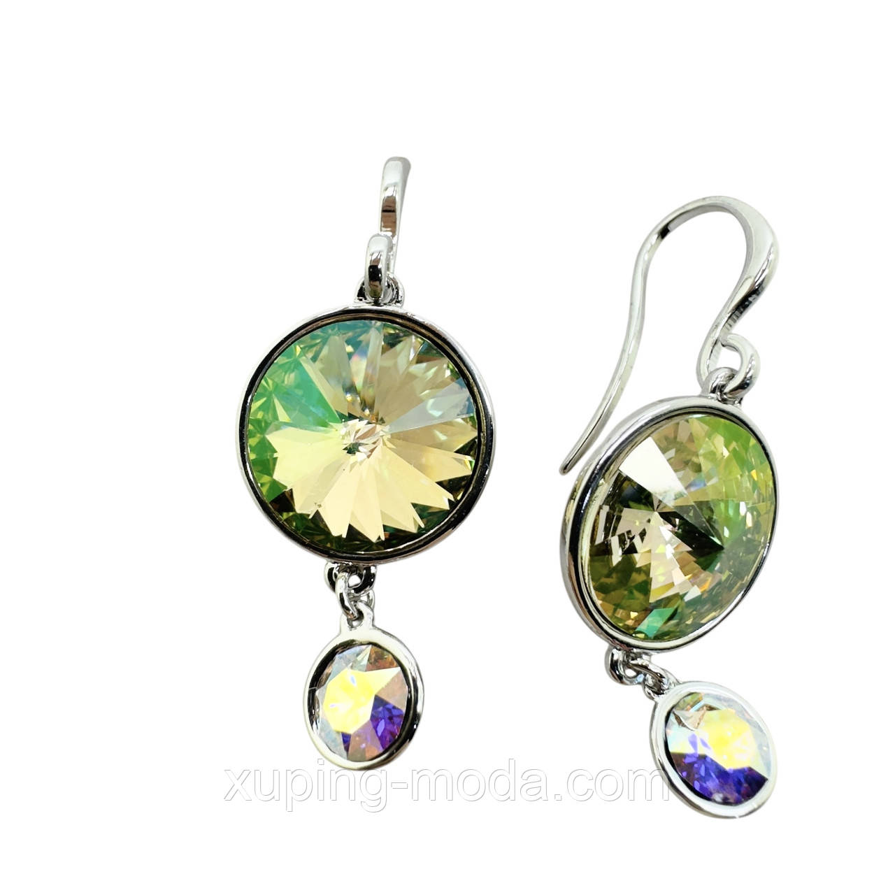 35х15 мм. Сережки сваровскі ксюпінг оптом. Родій, фото 1