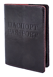 Обкладинка для паспорта LUX (бордовий) тиснення "ПАСПОРТ&PASSPORT"