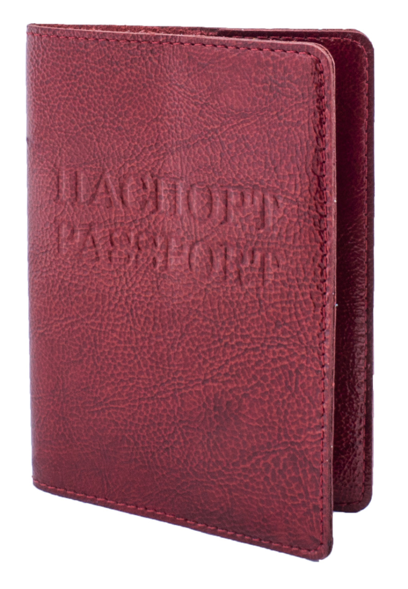 Обкладинка для паспорта LUX (червоний) тиснення "ПАСПОРТ&PASSPORT"