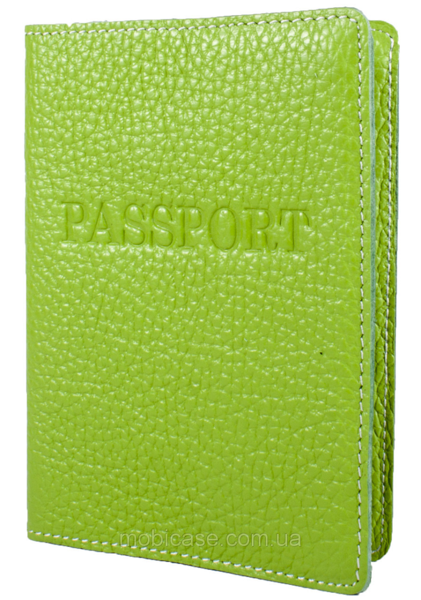 Обкладинка для паспорта VIP (флотар салатовий) тиснення "PASSPORT"