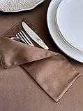 Куверт на три відділення, кишеньки під виделку ложку та ніж, колір коричневий,  водовідштовхувальний, фото 2
