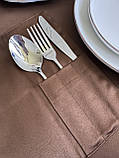 Куверт на три відділення, кишеньки під виделку ложку та ніж, колір коричневий,  водовідштовхувальний, фото 4