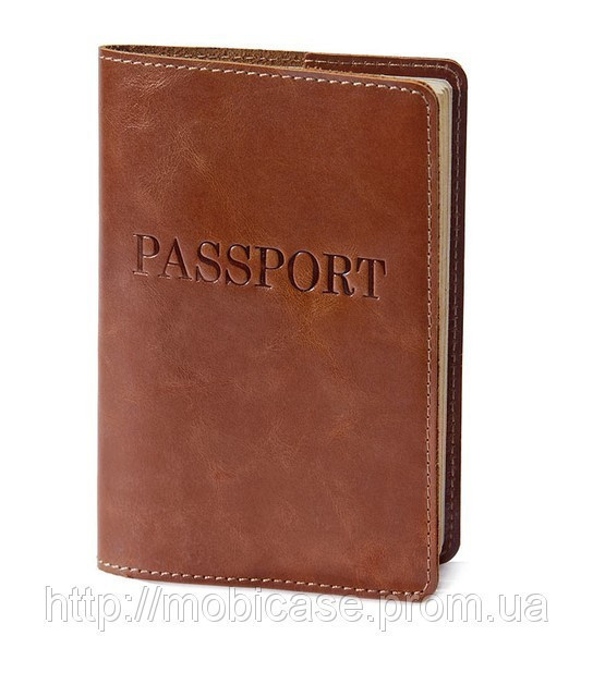 Обкладинка для паспорта VIP (хамелеон коричневий) тиснення "PASSPORT"