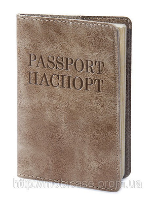 Обкладинка для паспорта VIP (хамелеон оливковий) тиснення "ПАСПОРТ&PASSPORT", фото 1