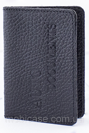 Обкладинка для пластикових документів водія Standart (флотар чорний) тиснення "Auto Documents", фото 1