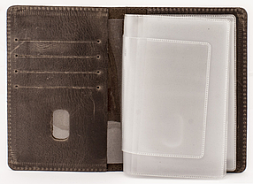 Обкладинка для посвідчення документів VIP (антик оливковий) тиснення "AUTO DOCUMENTS", фото 3