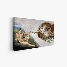Картина на полотні "Мікеланджело, Створення Адама, Michelangelo, Creation of Adam", 60×120см, фото 2