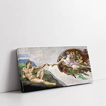 Картина на полотні "Мікеланджело, Створення Адама, Michelangelo, Creation of Adam", 60×120см, фото 3