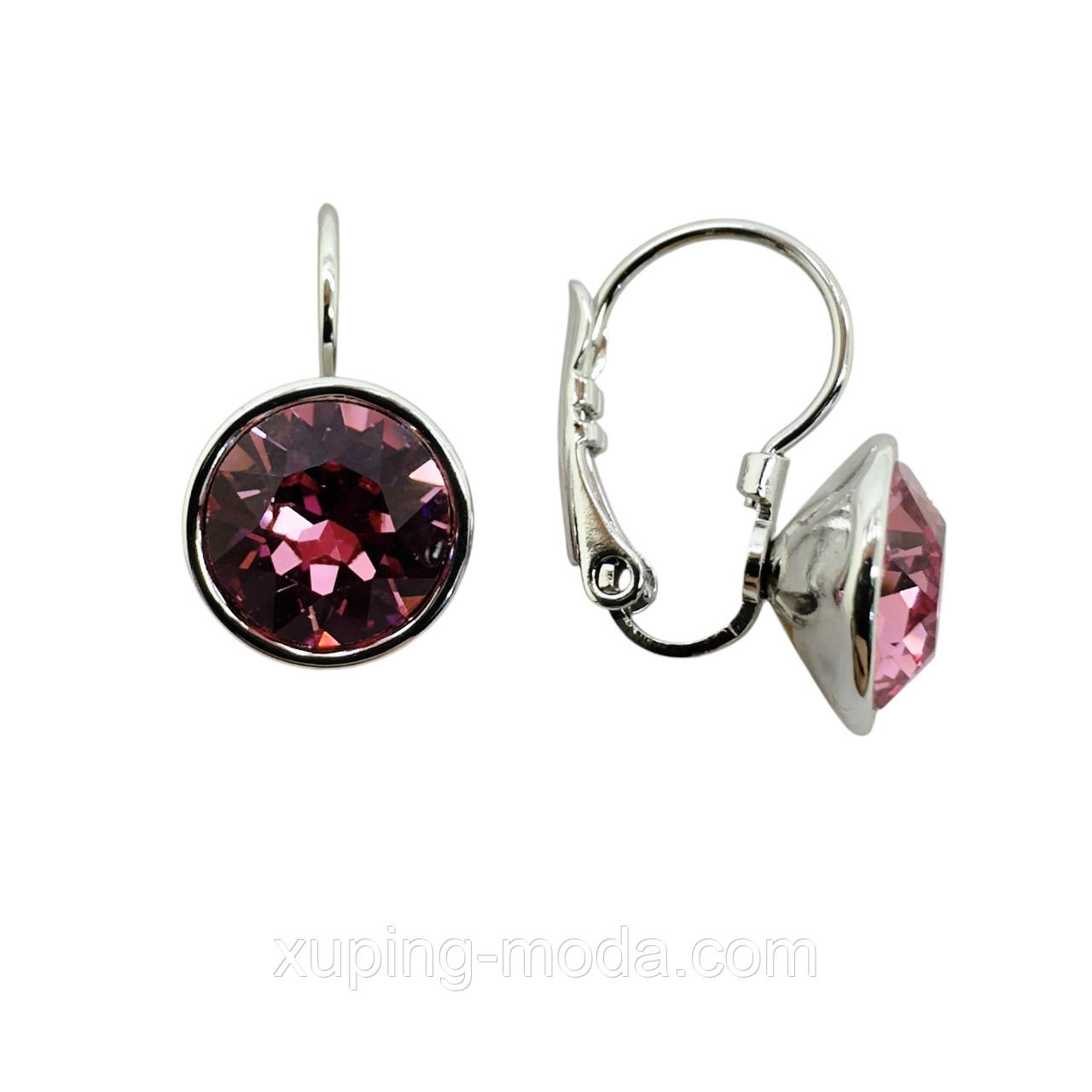 18х10 мм. Сережки сваровскі ксюпінг оптом. Родій, фото 1