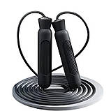 Скакалка спортивна універсальна 2,8 м із оборотним механізмом PVC шнур Sport JumpRope чорна (GS-185394), фото 9