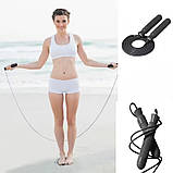 Скакалка спортивна універсальна 2,8 м із оборотним механізмом PVC шнур Sport JumpRope чорна (GS-185394), фото 7