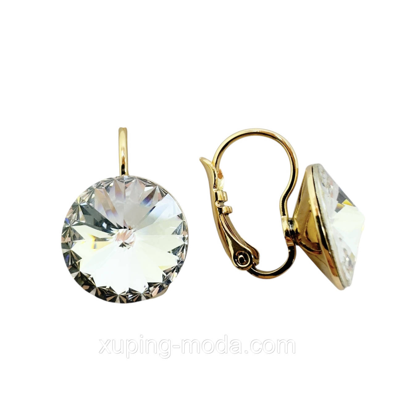 20х12 мм. Сережки сваровскі ксюпінг оптом. 18 к, фото 1