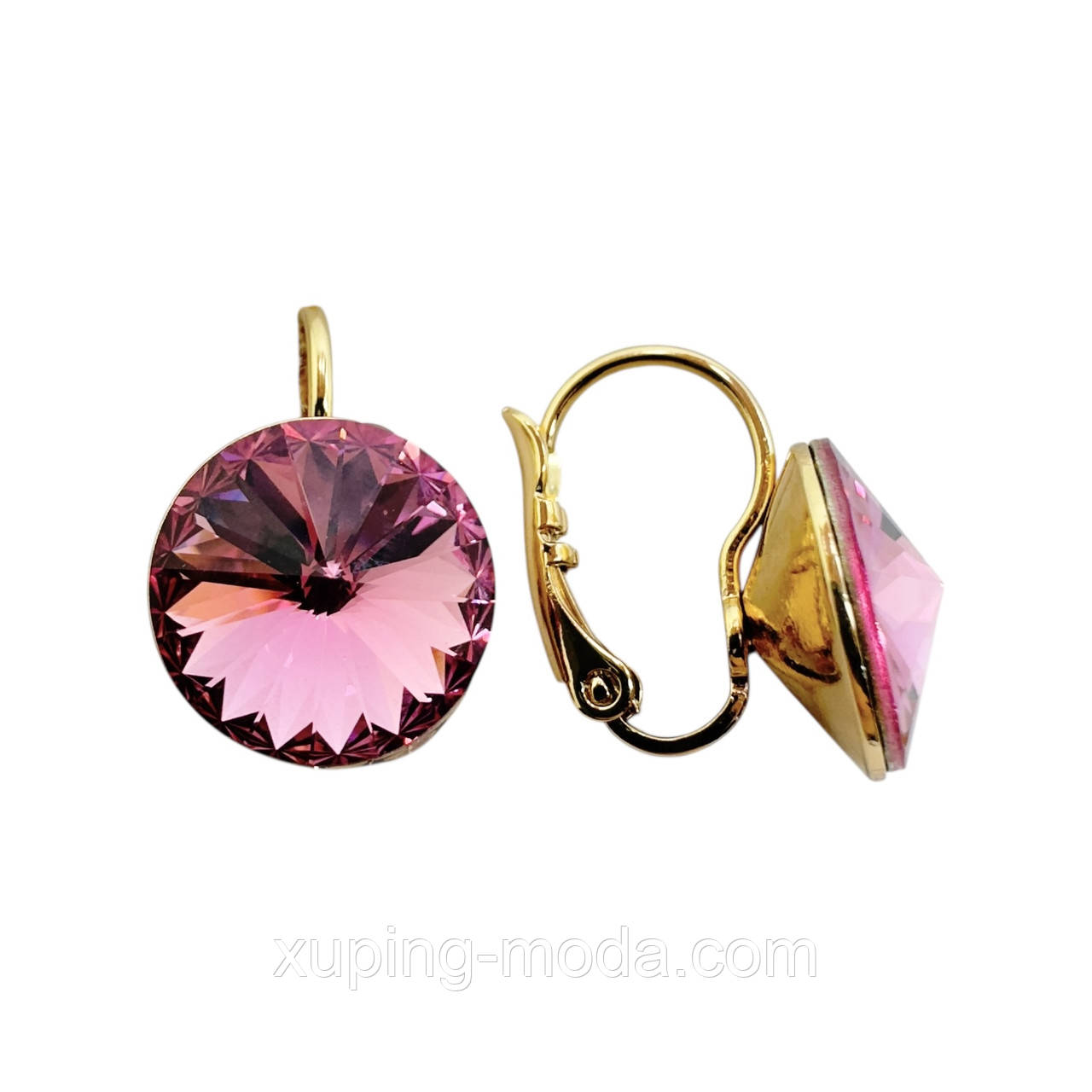 20х12 мм. Сережки сваровскі ксюпінг оптом. 18 к, фото 1