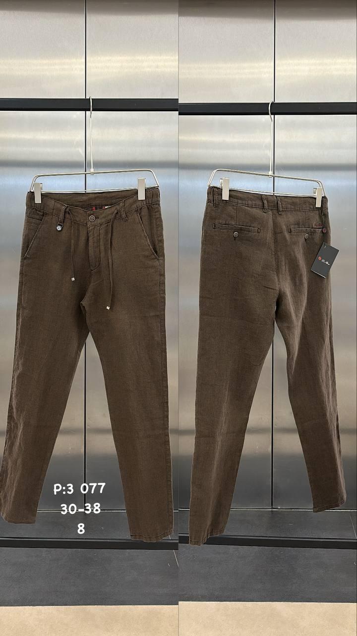 Чоловічі штани LORO PIANA CK9850 коричневі, фото 1