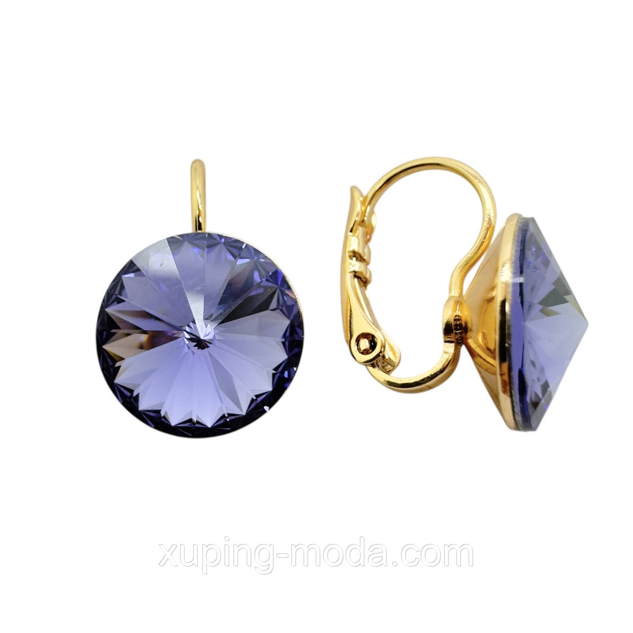 20х12 мм. Сережки сваровскі ксюпінг оптом. 18 к, фото 1