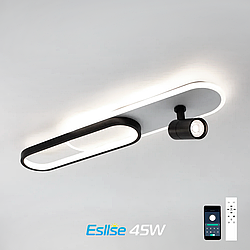 Керований LED світильник EDINBURGH 42W+3W LR APP чорний + білий Esllse з пультом та додатком для смартфону 600×130×130мм